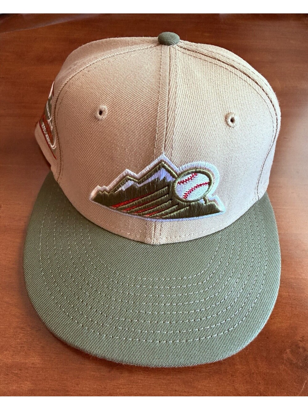 Topperz New Era 59Fifty Fitted Colorado Rockies Rare Olive Red Tan 7 1/8 NEW